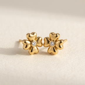 Golden Pearl Chain Drape Stud Earrings