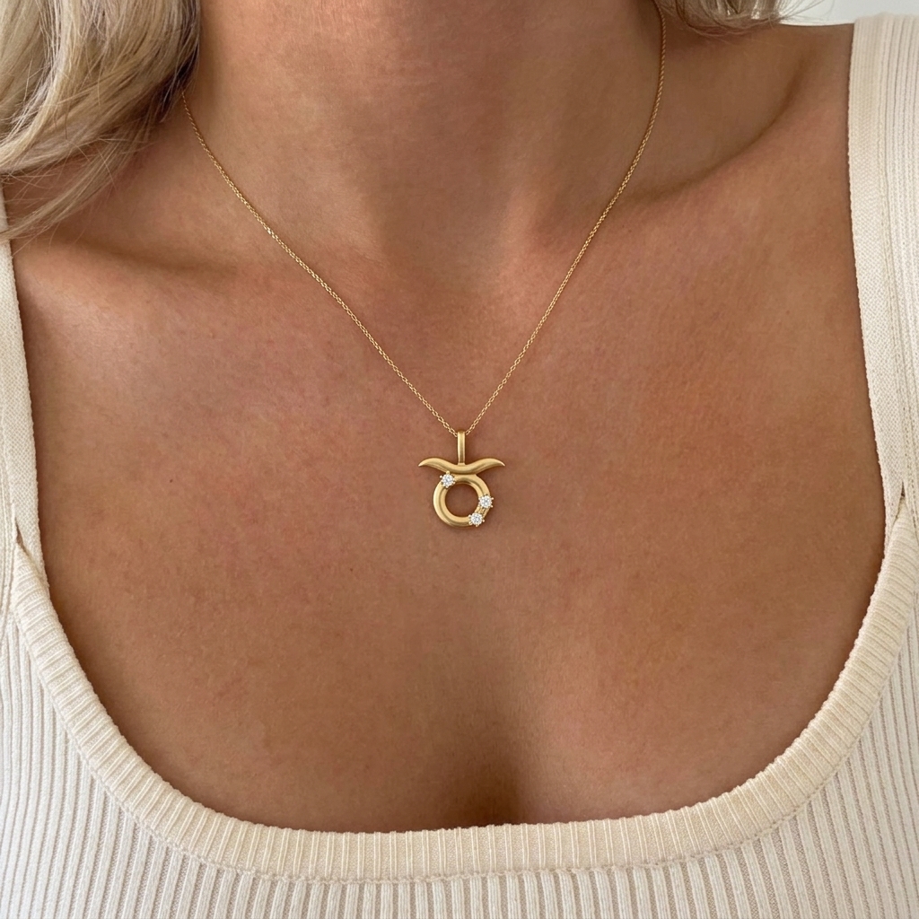 Libra Zodiac Diamond Pendant