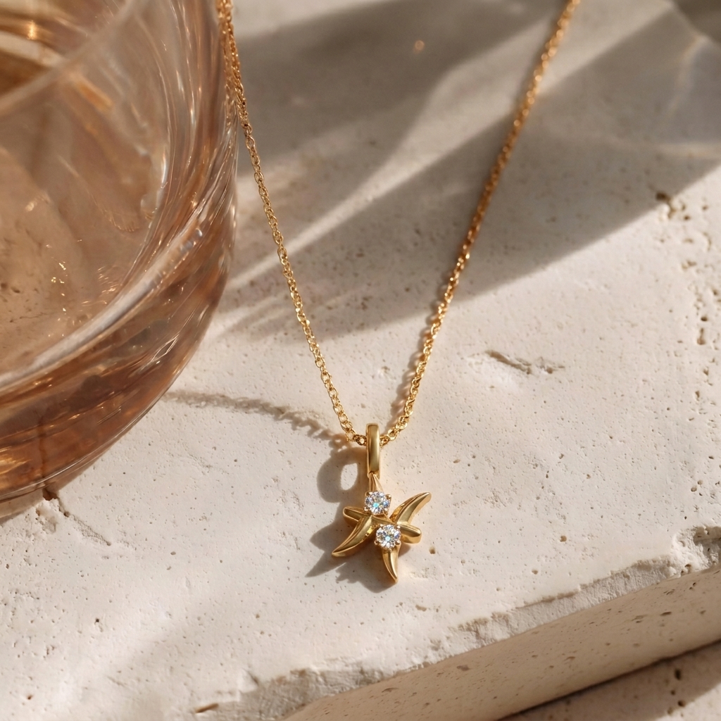 Pisces Zodiac Diamond Pendant