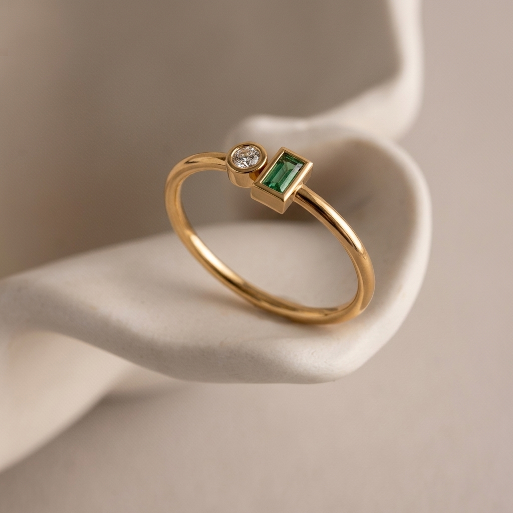 Emerald Accent Ring