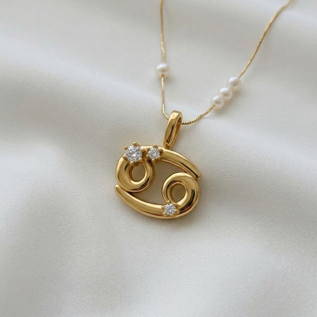 Diamond Cancer Zodiac Pendant