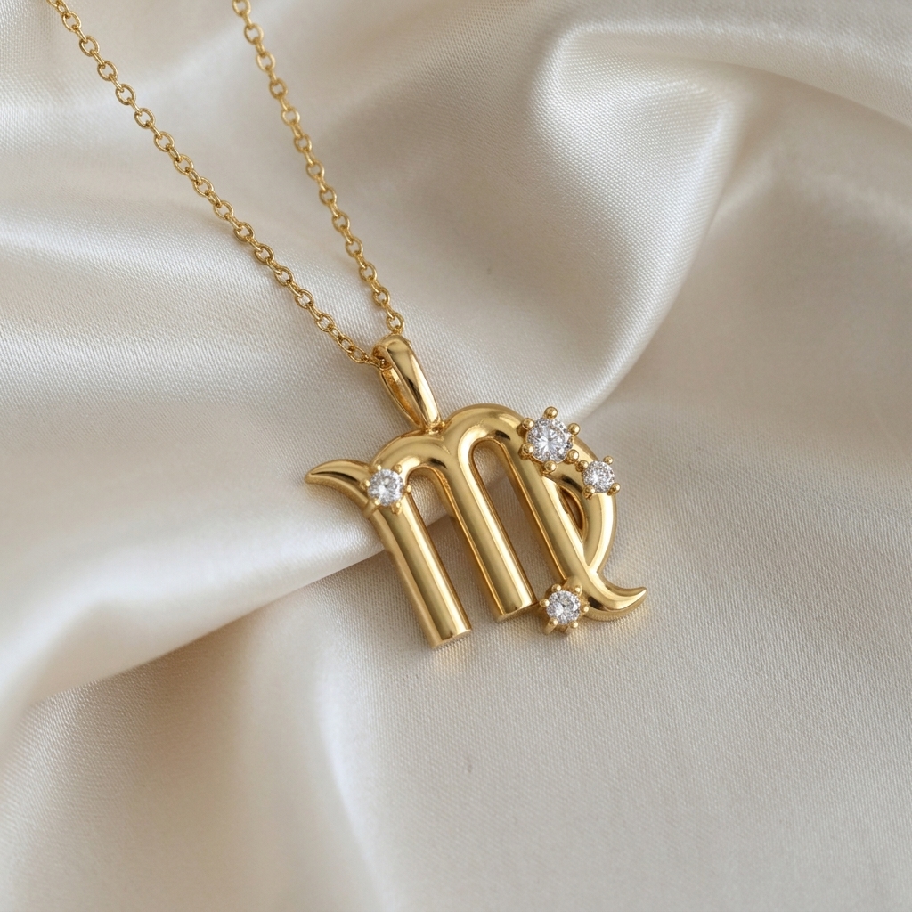 Virgo Zodiac Diamond Pendant