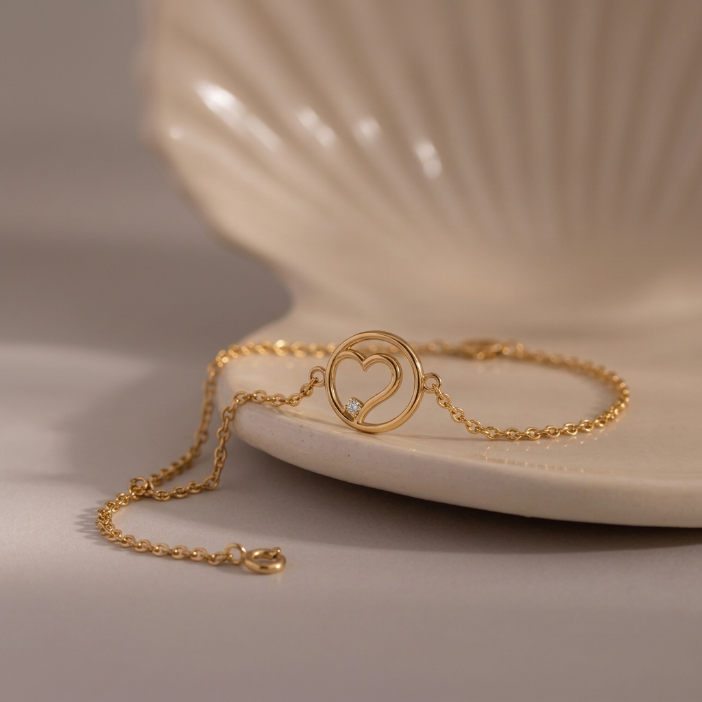 Open Heart Halo Bracelet