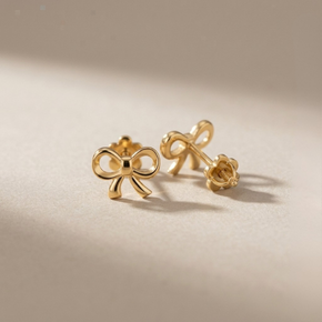 Golden Bow Studs