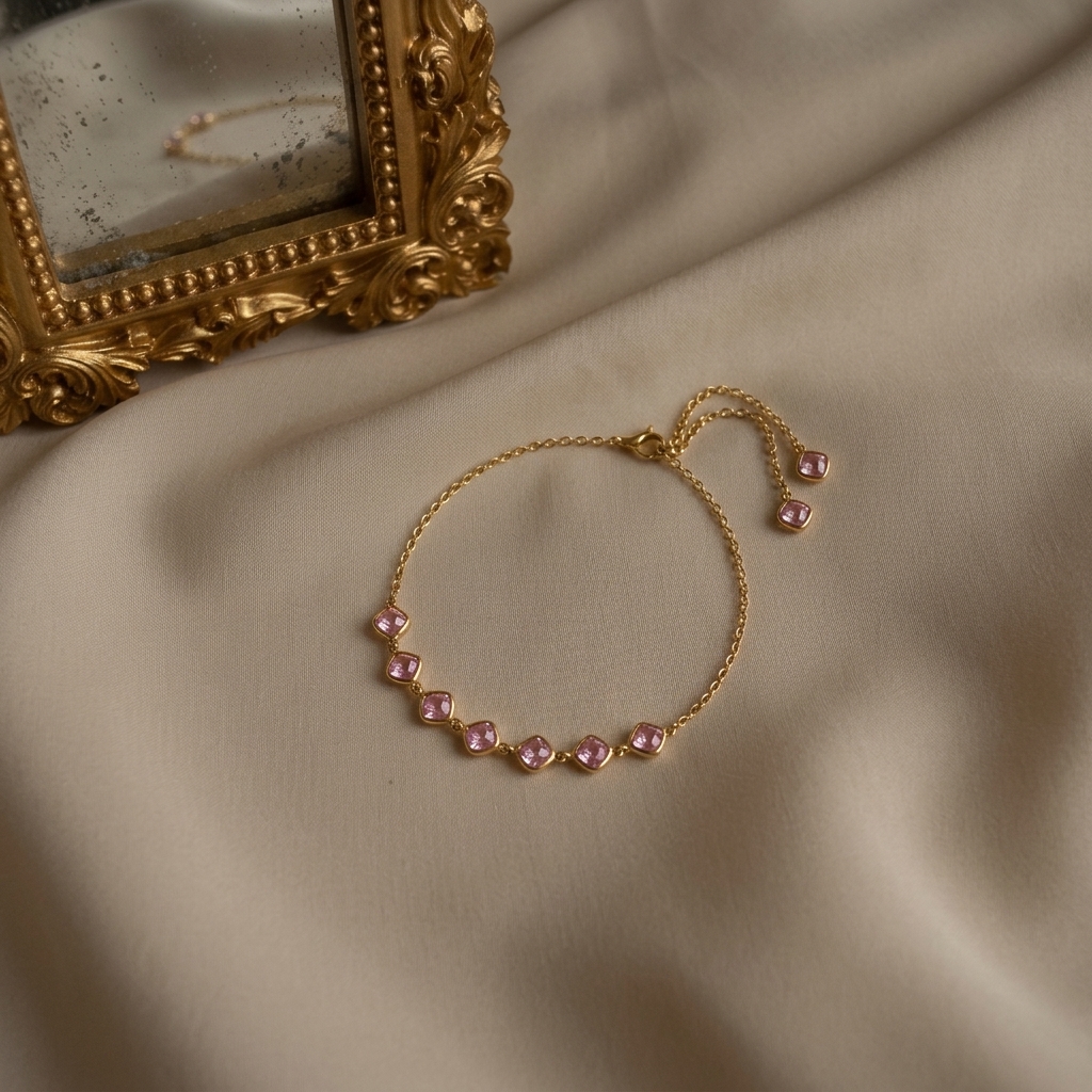 Blush Crystal Chain Bracelet
