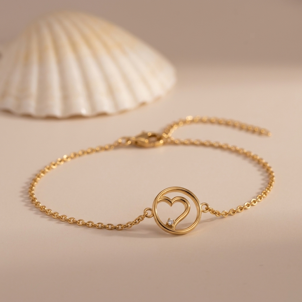 Open Heart Halo Bracelet