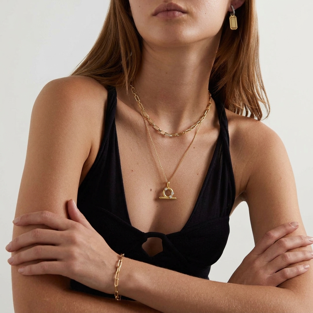 Libra Zodiac Diamond Pendant