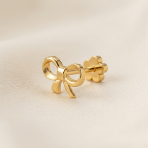 Golden Bow Studs