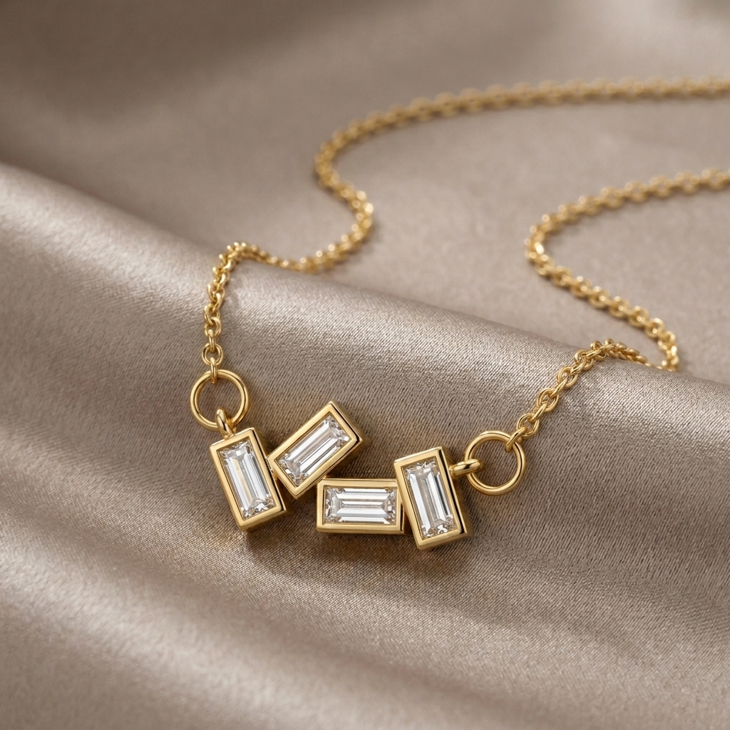 Baguette Diamond Bar Pendant