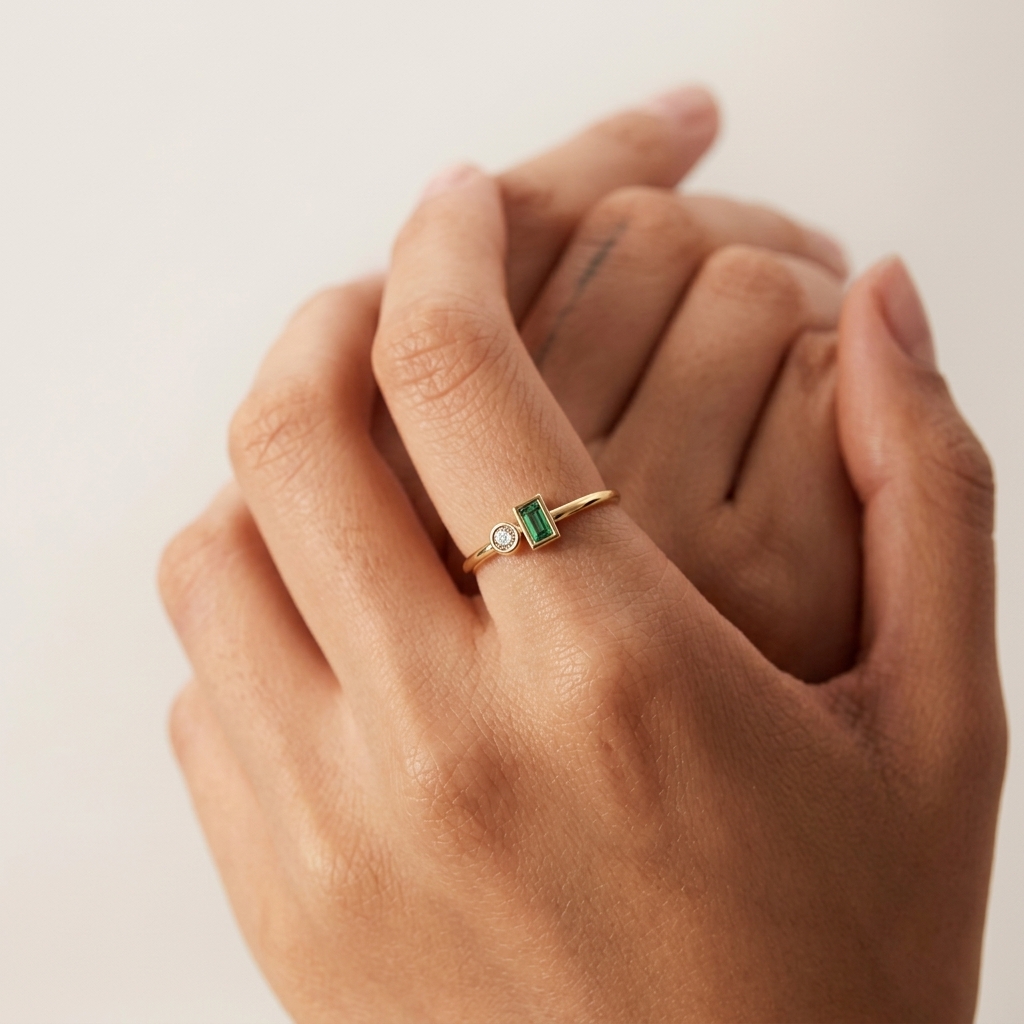 Emerald Accent Ring