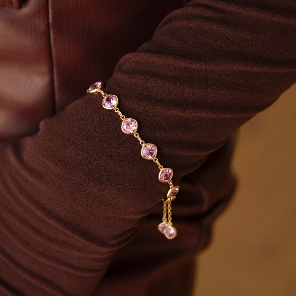 Blush Crystal Chain Bracelet